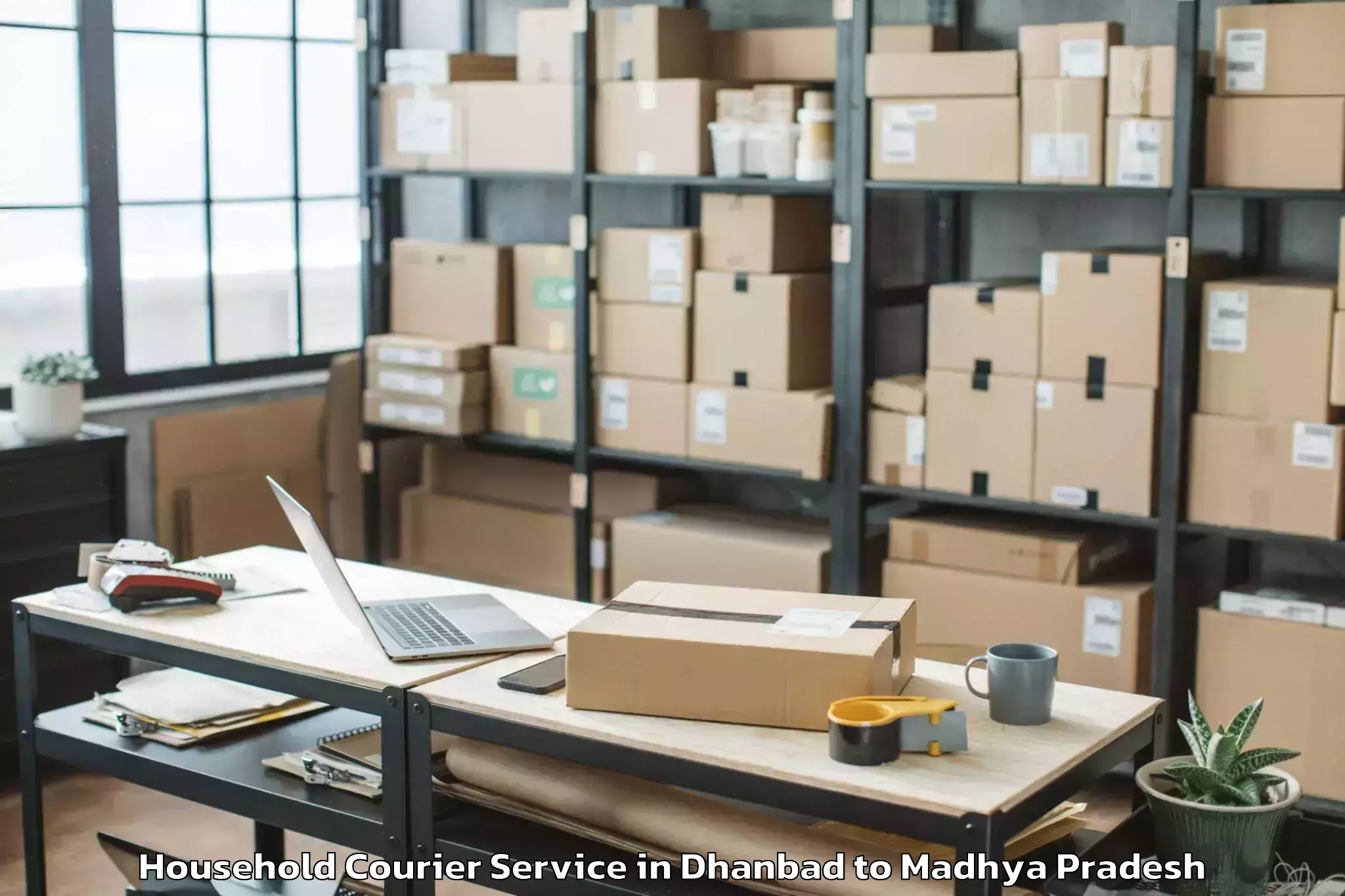 Reliable Dhanbad to Prithvipur Household Courier